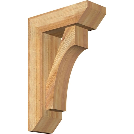 Ekena Millwork Westlake Slat Rough Sawn Bracket w/ Offset Brace, Western Red Cedar, 6"W x 16"D x 24"H BKT0604X16X24WTL06RWR